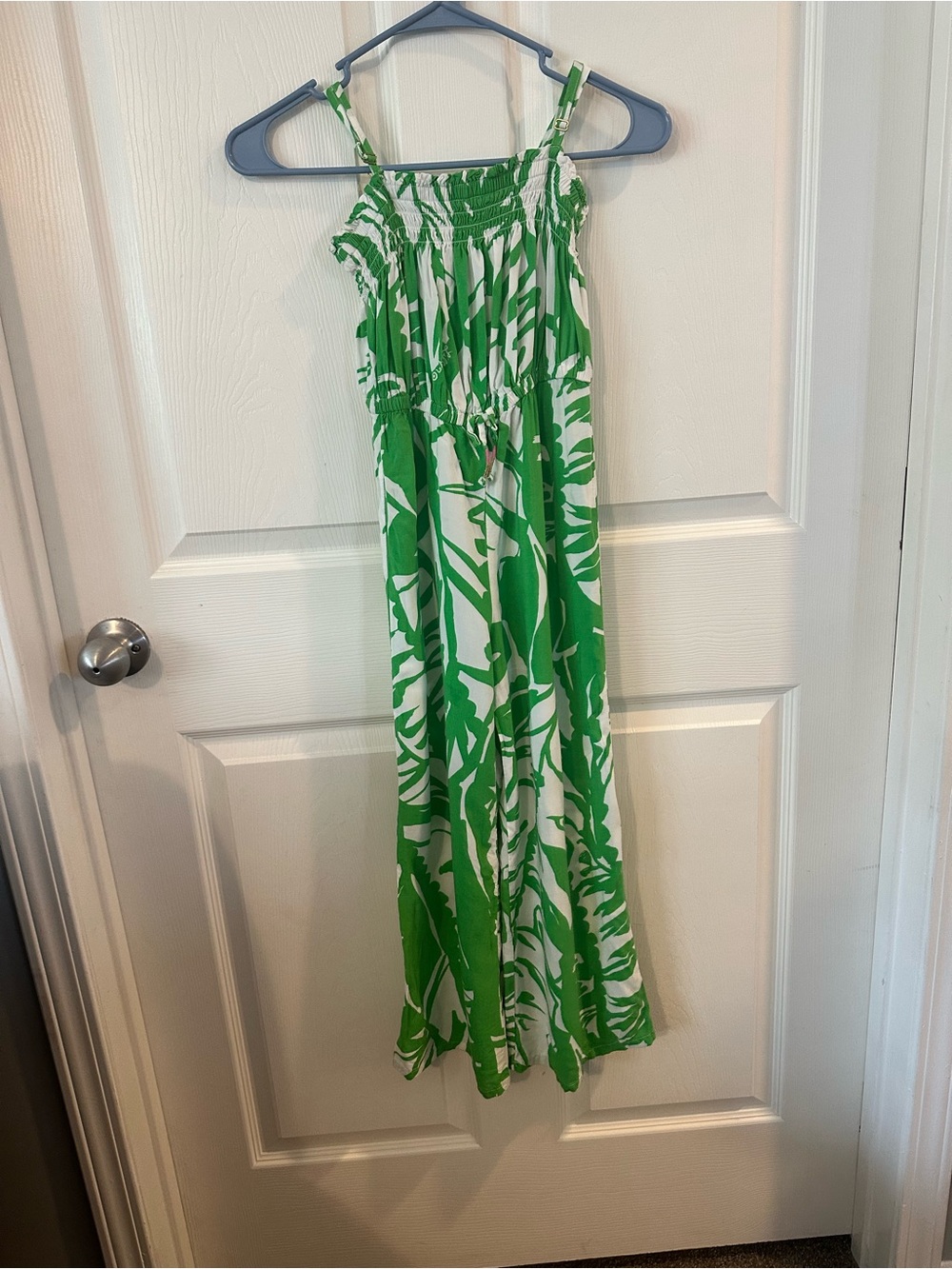 Lilly Pulitzer Green and White Tropical-Print Maxi Skirt